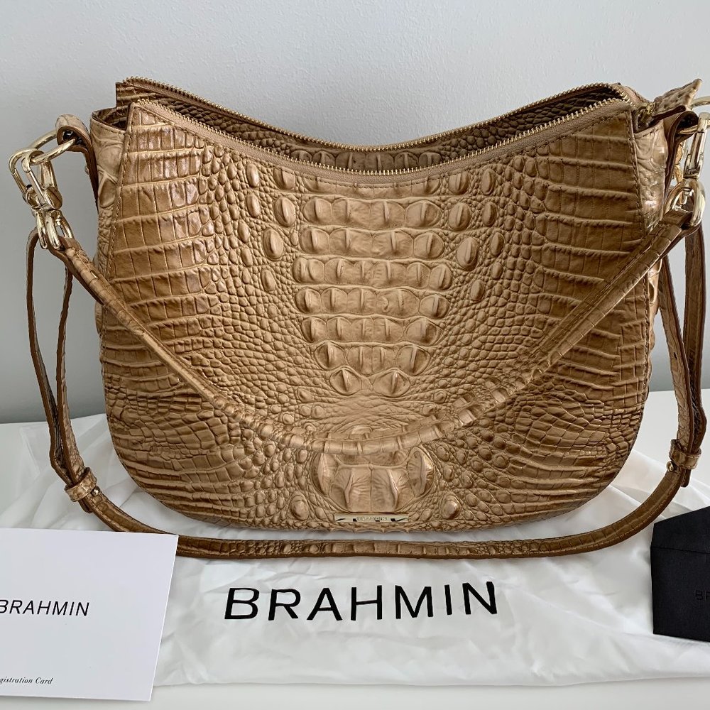 Brahmin Daphne Honeycomb Melbourne Hobo Tan
